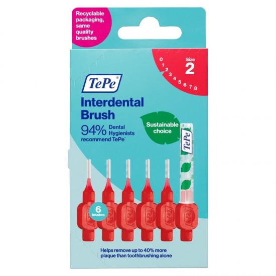 TePe Interdental Brushes Red 0.5mm(2)  6's