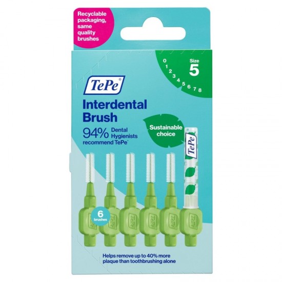 TePe Interdental Brushes Green 0.8mm(5)  6's