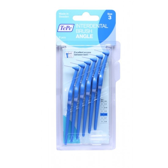 TePe ANGLE Interdental Brushes 6's 0.6mm(3) Blue