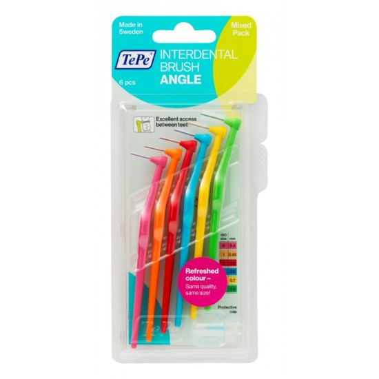 TePe ANGLE Interdental Brushes 6's Mixed Pack