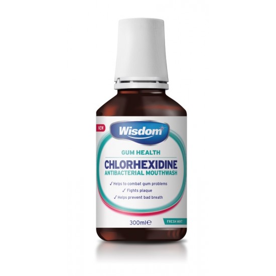 Wisdom Chlorhexidine Alcohol Mouthwash 300ml Fresh Mint