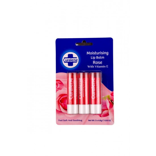 Curalene Moisturising Lip Balm 3pk Rose (Special Offer)