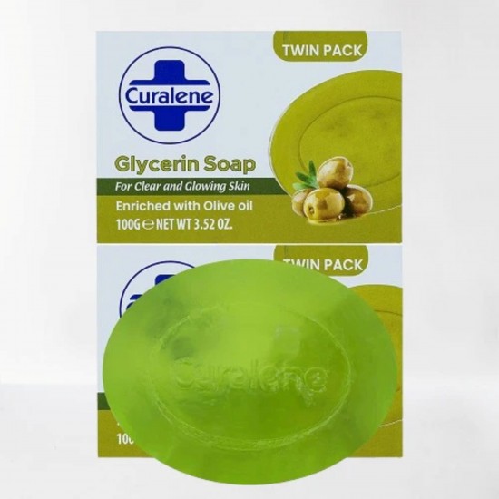 Curalene Glycerin Bar Soap 100g 2pk with Olive Oil (D)