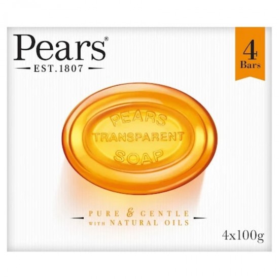 Pears Bar Soap with Natural Oils 100g 4pk (amber) (Special Offer)