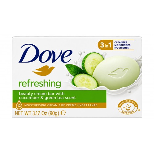 Dove Moist Cream Bar 90gm Refreshing Green Single Bar (Special Offer)