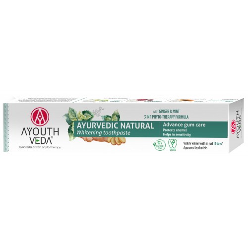 AyouthVeda Ayurvedic Toothpaste 100g Natural Whitening (N)