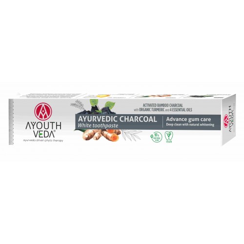 AyouthVeda Ayurvedic Toothpaste 100g Charcoal White (N)