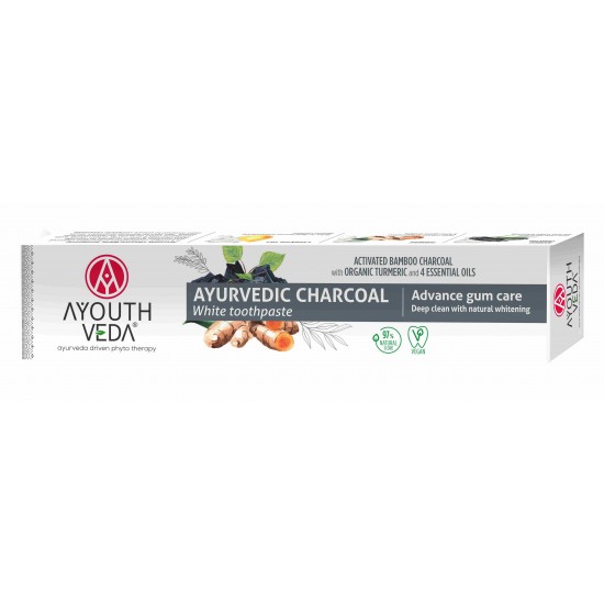 AyouthVeda Ayurvedic Toothpaste 100g Charcoal White (N)