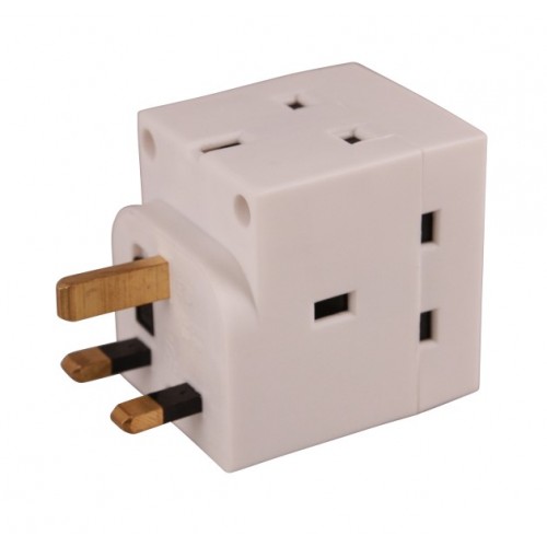 3 Way Mains Adaptor BLK (D)