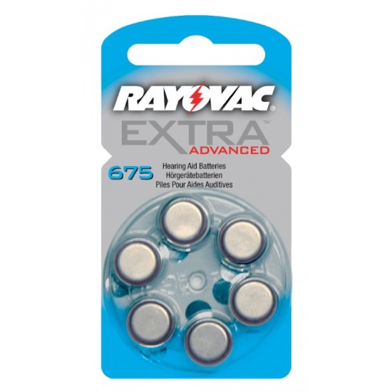 Rayovac Extra Hearing Aid Batteries 6's 675