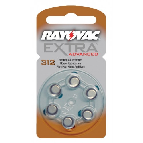 Rayovac Extra Advanced Hearing Aid Batteries 6's 312