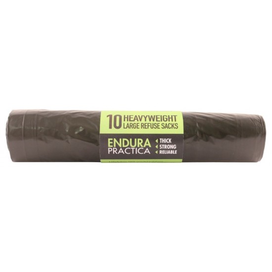 Endura Practica Heavyweight 26mu Large Black Sacks 10's (short roll)