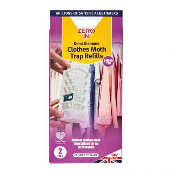 Zero In Demi-Diamond Clothes Moth Trap Refill 2pk