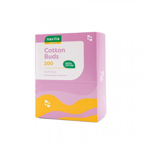 Navita Essential Cotton Buds 200's Paper Stem (Special Offer)