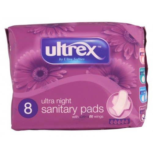 **Ultrex Sanitary Pads Ultra Night 8's