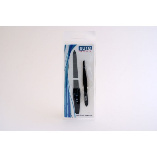 Sure Tweezer & Sapphire Nail File Set