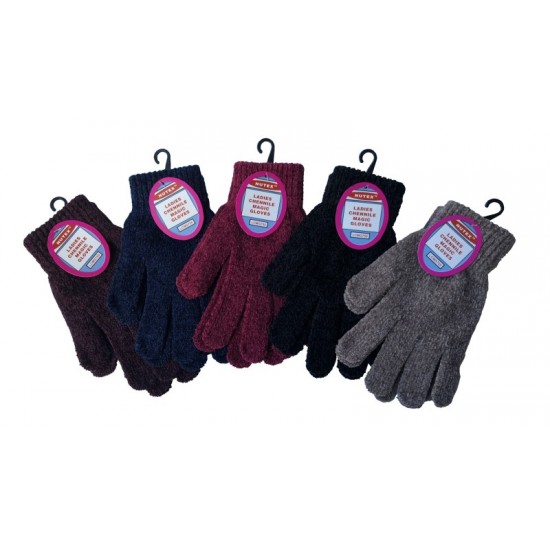 Ladies Chenille Gloves Assorted