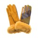 Ladies Suede Effect Gloves Assorted with Faux Fur Trim