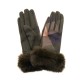 Ladies Suede Effect Gloves Assorted with Faux Fur Trim