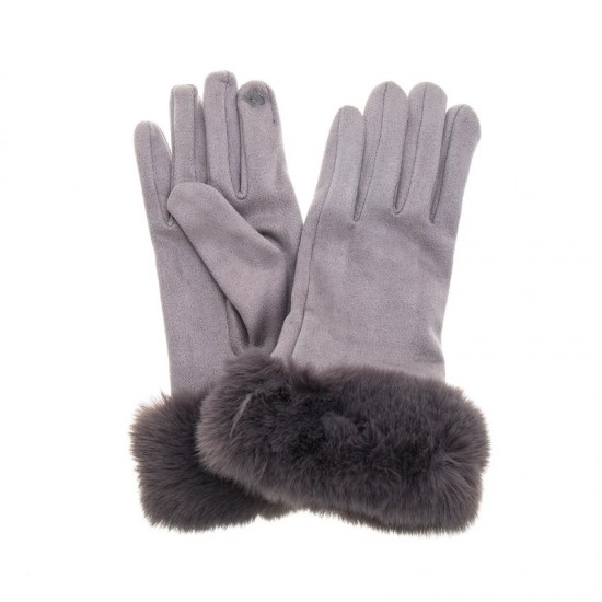 Ladies Suede Effect Gloves Assorted with Faux Fur Trim Ladies Suede Effect Gloves Assorted with Faux Fur Trim