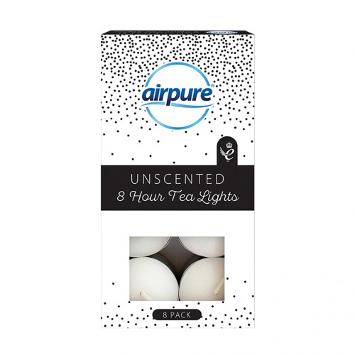 Airpure Unscented Tea Light Candles 8's 8Hour