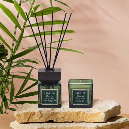 Desire Candle & Diffuser Set Oud & Bergamot (green) LP72997 Hampdens Wholesale Supplier to