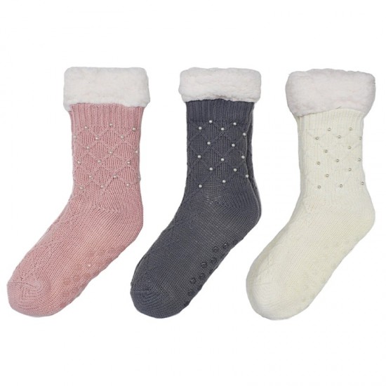 Cozy Socks With Pearls 3 Asst LP53605*