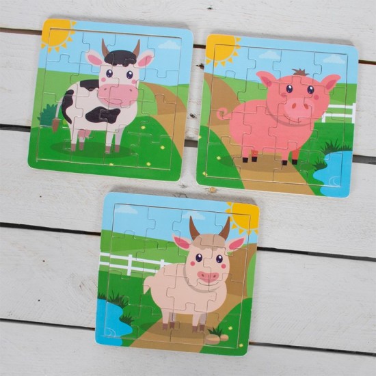 Lets Learn Puzzle Farm Animal 3 Assorted LP62060*