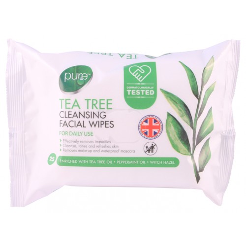 Pure Facial Wipes 25's Tea Tree