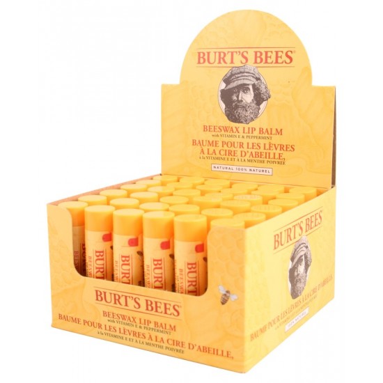 Burts Bees Lip Balm Tube - Display Box of 36