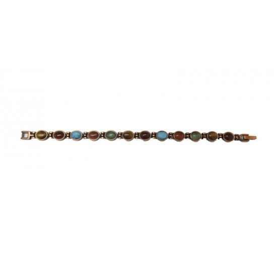 Bio-Magnetic Bracelets Bronze with Coloured Gems PL23N01