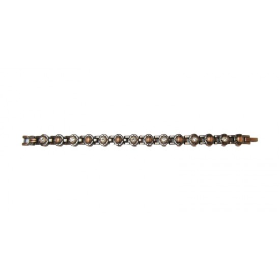 Bio-Magnetic Bracelets Bronze Links with Gems PL23N10