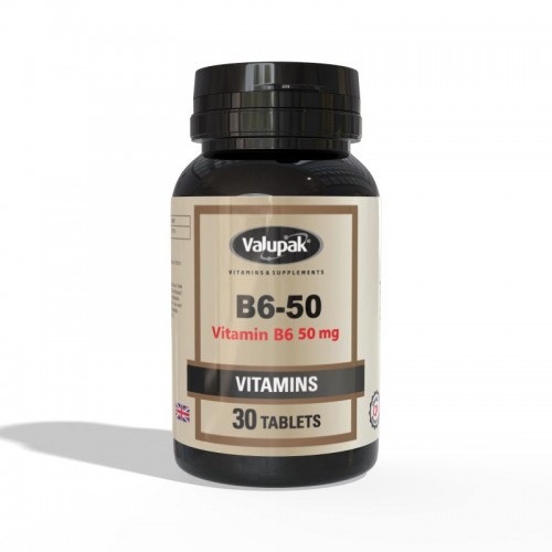 Valupak Vitamins B6-50 Vitamin B6 50mg Tablets 30's