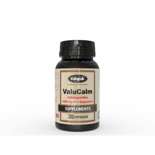 Valupak Supplement ValuCalm Ashwagandha2000mg with Magnesium Capsules 30's