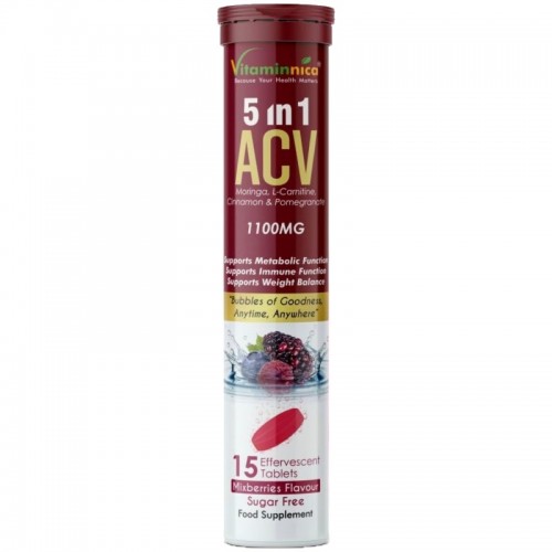 Vitaminnica ACV 5 in 1 Effervescent Tablets 15's Mixberries