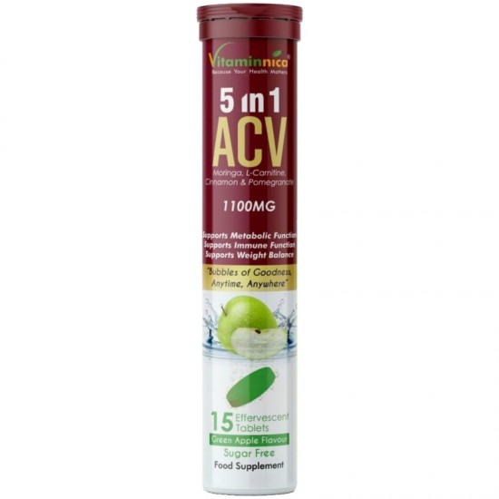 Vitaminnica ACV 5 in 1- Green Apple Effervescent Tabs 15s