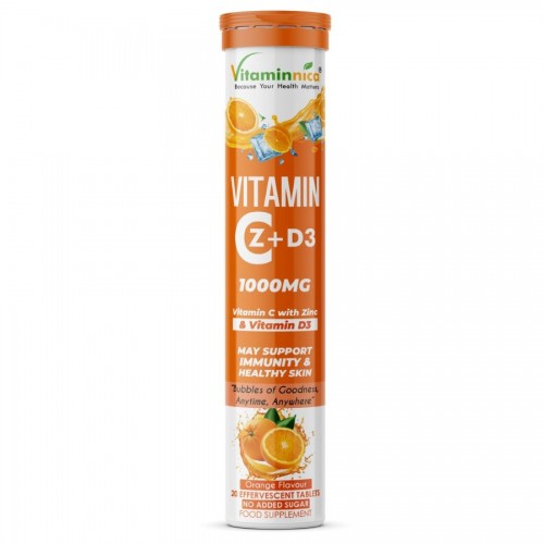 Vitaminnica Vitamin C + Zinc + D3 Effervescent Tablets 20's