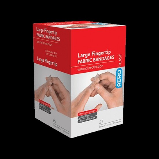 * DISCONTINUED* AeroPlast Fabric Bandages Large Fingertip 25's
