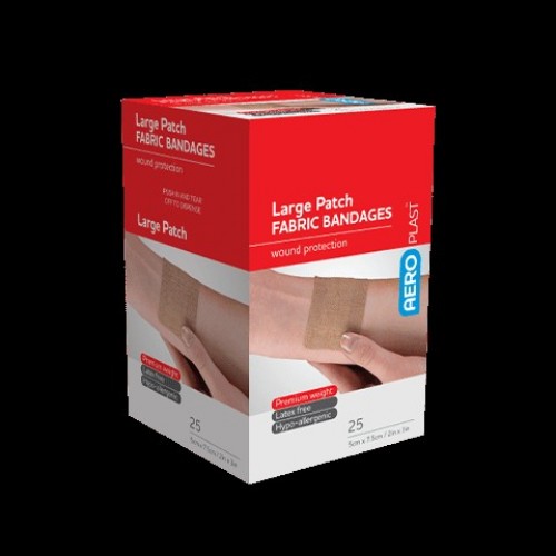 AeroPlast Fabric Bandages Large Patch 5 x 7.5cm 25's