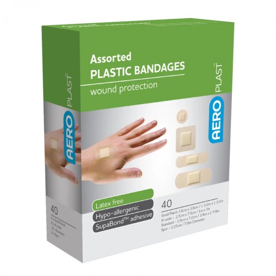 AeroPlast Plastic Bandages Assorted 40's (box)