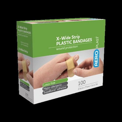 *DISCONTINUED* AeroPlast Plastic Bandages X-Wide Strip 50's