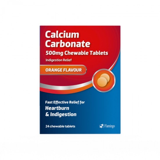 Flamingo Calcium Carbonate 500mg Chewable Orange Tablets 24's [GSL]