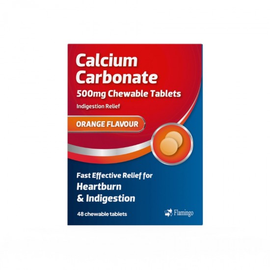 Flamingo Calcium Carbonate 500mg Chewable Orange Tablets 48's [GSL]