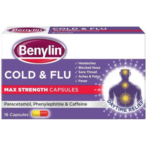 Benylin Cold & Flu Max Strength Capsules 16's [GSL]