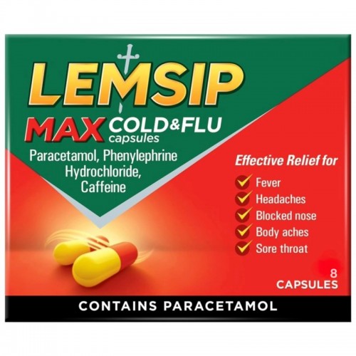 Lemsip Max Cold & Flu Capsules 8's [GSL]