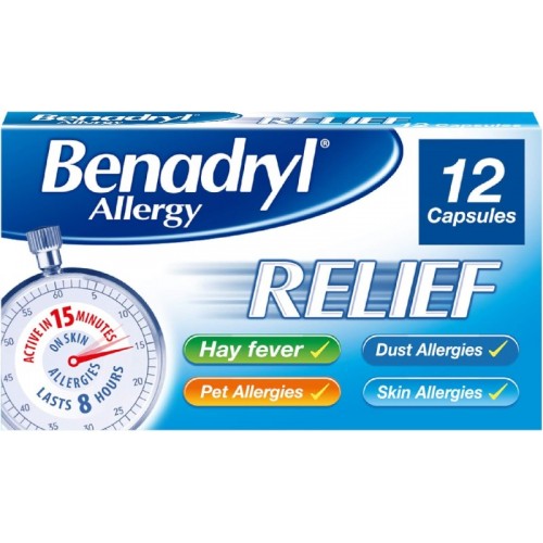 Benadryl Allergy Relief 8mg Capsules 12's [GSL]
