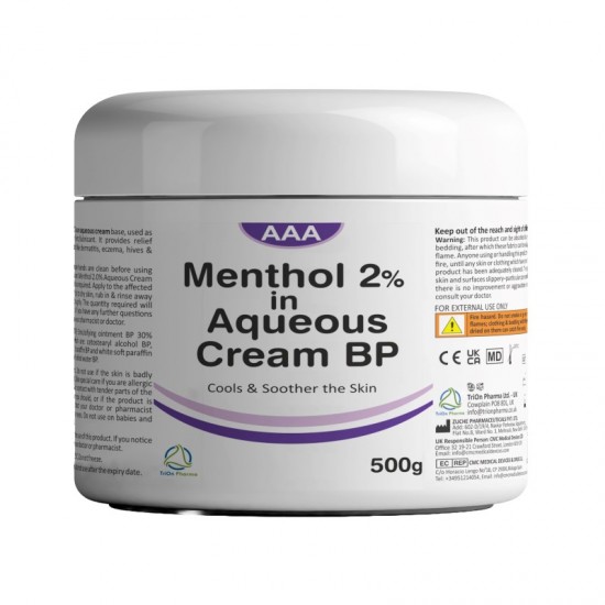 AAA Menthol 2% in Aqueous Cream 500g