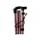 Folding Walking Stick Floral Red (MS23349)
