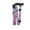 Folding Walking Stick Floral Pink & Blue (MS23356)