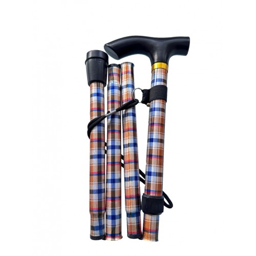 Folding Walking Stick Tartan (MS23370)